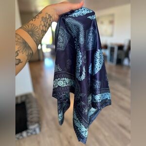 Navy Blue Paisley wildrag